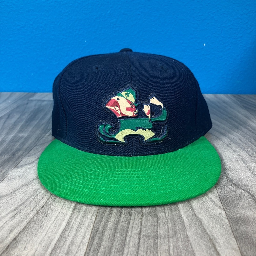 Vtg Notre Dame Fightin' Irish Logo Vintage 90s Wool Snapback Football Hat Adidas